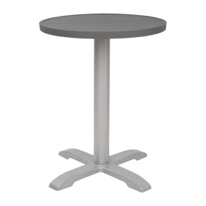 Apskritas tamsiai pilkas aliuminio stalo plokščiakalnis 580 mm Bolero - modernus stilius ir atsparumas