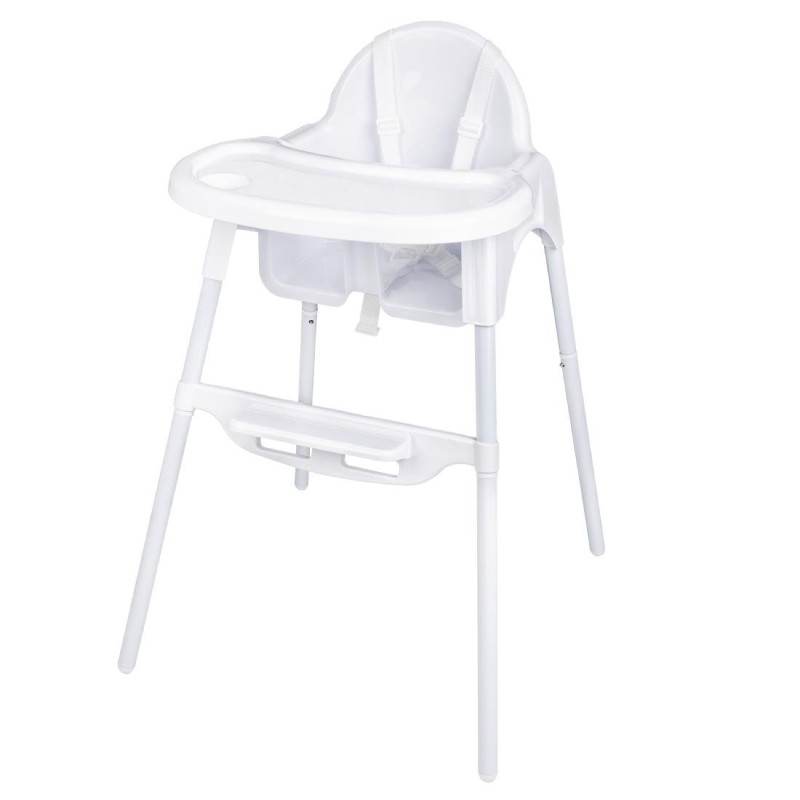 Chaise Haute Bébé Blanc Brillant Bolero - Sécurité et Confort Chaise Haute Bébé Blanc Brillant Bolero - Sécurité et Confort