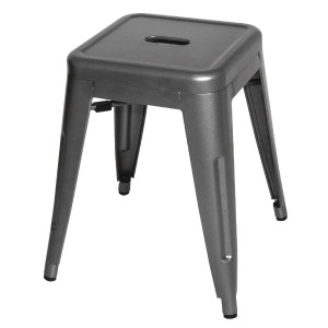 Taburetai iš pilko metalo plieno - 4 vnt. rinkinys Bolero Bistro