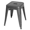 Taburetai iš pilko metalo plieno - 4 vnt. rinkinys Bolero Bistro