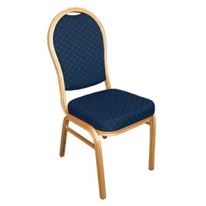 Mėlynos ir auksinės banketinės kėdės, 4 vnt., Bolero U526 - elegantiškas ir patogus dizainas