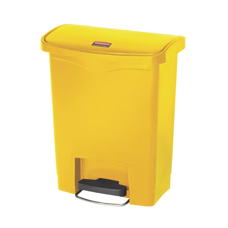 Geltonas šiukšlių kibiras 30 l Rubbermaid - labai atsparus priekinis pedalas Geltonas šiukšlių kibiras 30 l Rubbermaid - labai atsparus priekinis pedalas