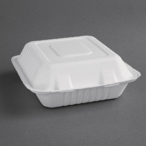 Kompostuojamos dėžutės Bagasse 223mm - 200 vnt., ekologiškos