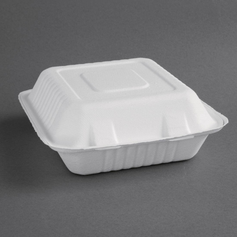 Kompostuojamos dėžutės Bagasse 223mm - 200 vnt., ekologiškos