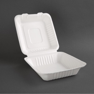 Kompostuojamos dėžutės Bagasse 223mm - 200 vnt., ekologiškos