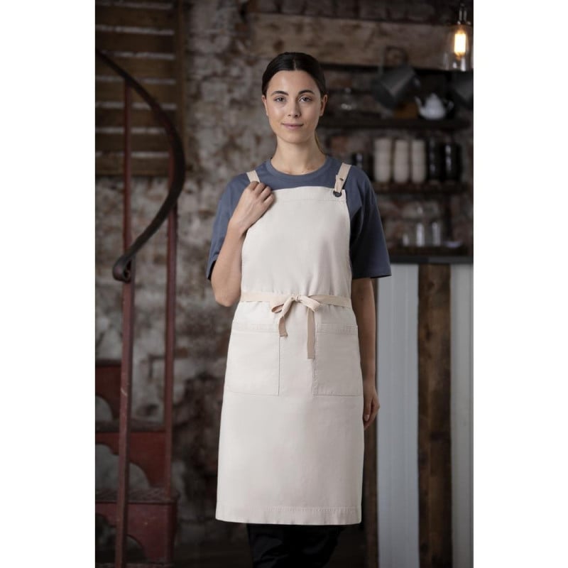 Gray Cotton Bib Apron Southside - Professional Kitchen Gray Cotton Bib Apron Southside - Professional Kitchen