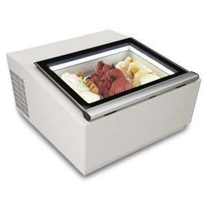 Ledinė vitrina ant stalo balta - statinė - 3 x 5 l - CombiSteel