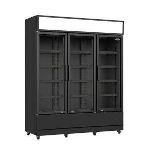 Gėrimų šaldytuvas su trimis durimis, juodas, 1065 l, CombiSteel