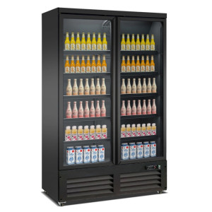 Gėrimų vitrina juoda, 2 durys - 1000 l CombiSteel