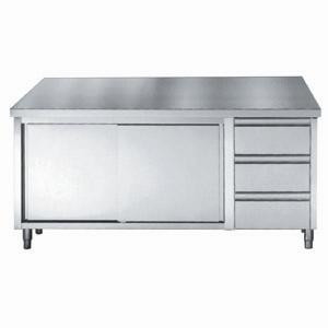 Meuble Inox Bas GN 1/1 - 2 Durys ir 3 Stalčiai - L 2000 x P 700 mm - CombiSteel
