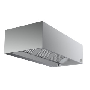 Visiškai kubinė sieninė gaubtas - 2400 mm - Su varikliu, LED ir reguliatoriumi - CombiSteel