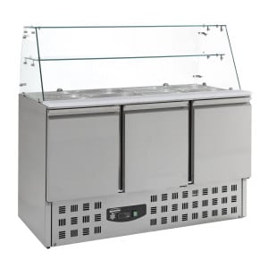 Saladette šaldytuvas su 3 durimis - 4 GN 1/1 - 368 L - CombiSteel