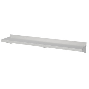 Nerūdijančio plieno sieninė lentyna su laikikliais - L 2000 x P 300 mm - CombiSteel