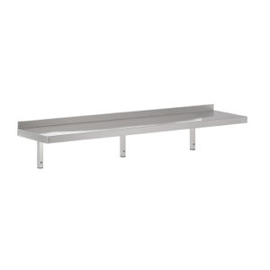 Nerūdijančio plieno sieninė lentyna su laikikliu - L 1800 x P 400 mm - CombiSteel