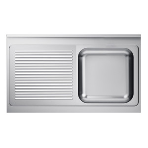 Kriauklė 1 dubuo ir lašintuvas kairėje su atlošu - L 1200 x P 600 mm - CombiSteel