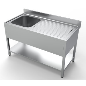 Plautuvė 1 su Lašintuvu dešinėje su Nugarėle ir Lentyna - L 1400 x P 700 mm - CombiSteel