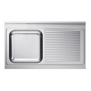 Kriauklė 1 Dubuo ir Lašintuvas Dešinėje su Atlošu - L 1200 x P 700 mm - CombiSteel