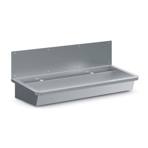Nerūdijančio plieno kriauklė su nutekėjimo kamščiu ir purslų dangteliu - L 1200 x P 468 mm - CombiSteel