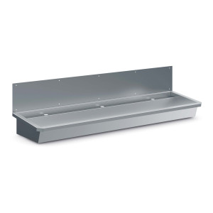 Nerūdijančio plieno kriauklė su išleidimo kamščiu ir purslų apsauginiu dangčiu - L 1800 x P 468 mm - CombiSteel