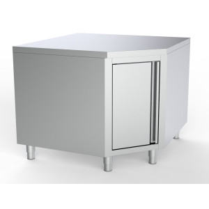 Meuble Inox Bas Angulaire - L 1000 x P 700 mm