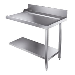 Pakrovimo stalas su lentyna ir atlošu - Dešinė - L 1100 x P 750 mm - CombiSteel