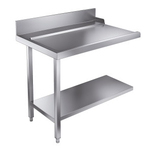 Pakrovimo stalas su lentyna ir atlošu - Kairė - L 1100 x P 750 mm - CombiSteel