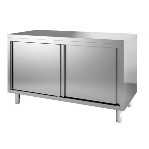 Stainless Steel Low Cabinet with 2 Doors - L 1600 x D 600 mm - CombiSteel