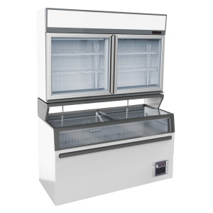 Vitrina sieninė ir prekybos centro bufetas baltas - 948 L - CombiSteel