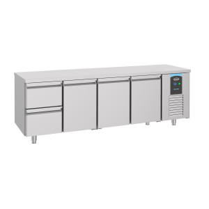 Teigiamai šaldomas stalas GN 1/1 su 3 durimis ir 2 stalčiais - 632 L - CombiSteel