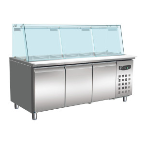 Saladette à 3 Portes - 5 Bacs GN 1/1 - 456 L - CombiSteel