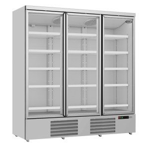 Teigiama šaldymo vitrina iš nerūdijančio plieno - 3 stiklinės durys - 1530 L - CombiSteel