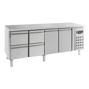 Table Réfrigérée Positive GN 1/1 à 2 Portes et 4 Tiroirs - 553 L - CombiSteel