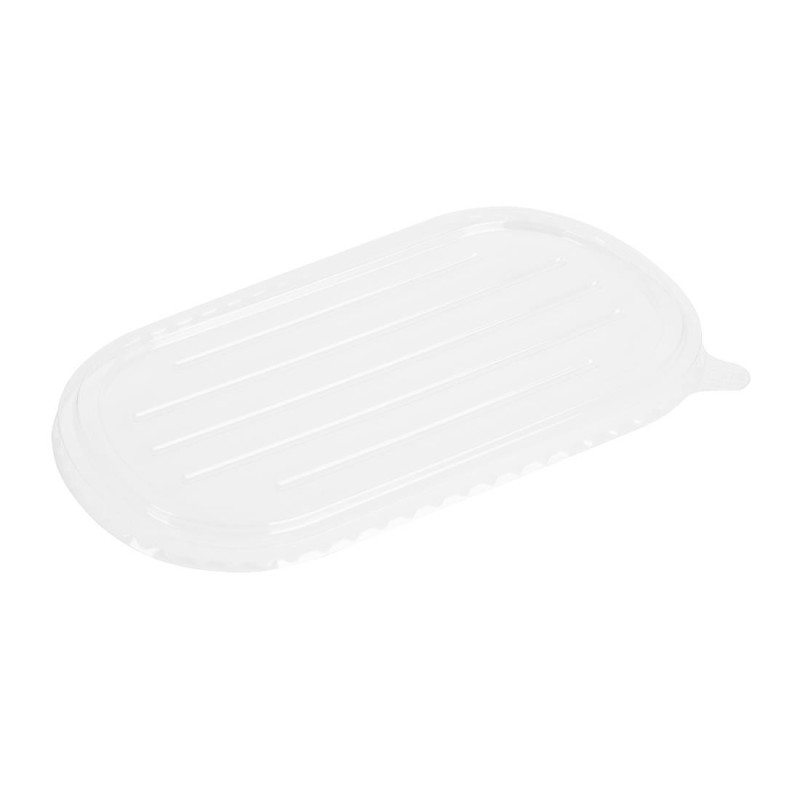 PET Lid for Oval Bagasse Tray - Pack of 100 - Fiesta PET Lid for Oval Bagasse Tray - Pack of 100 - Fiesta