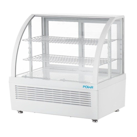 Balta šaldoma vitrinos prekystalis - 2 lentynos - 100 L - Polar