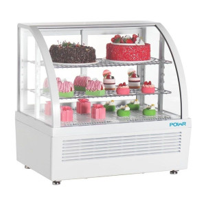 Balta šaldoma vitrinos prekystalis - 2 lentynos - 100 L - Polar