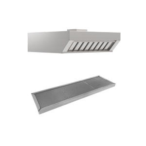 Priekinis garų ir kvapų kondensacijos gaubtas su anglies filtru GN 2/1 - Mychef