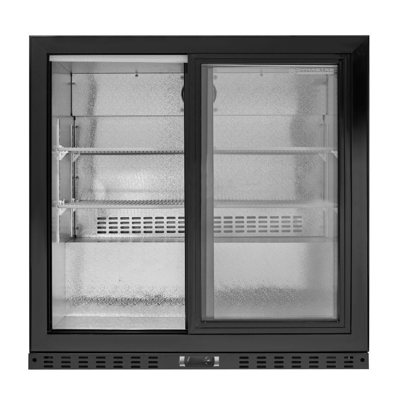 Compact refrigerated back bar with 2 glass doors for restaurant, bar, brewery. Compact refrigerated back bar with 2 glass doors for restaurant, bar, brewery.