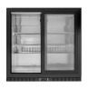 Compact refrigerated back bar with 2 glass doors for restaurant, bar, brewery.