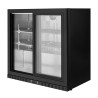 Compact refrigerated back bar with 2 glass doors for restaurant, bar, brewery.