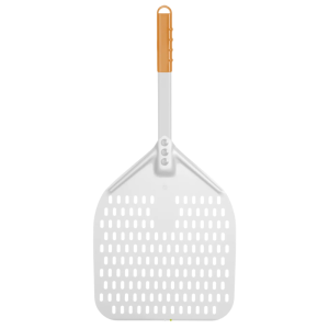 Square Perforated Pizza Peel with Short Handle - 350x710 mm