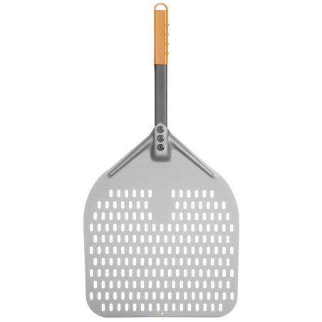 Square Perforated Pizza Peel with Short Handle - 300x660 mm