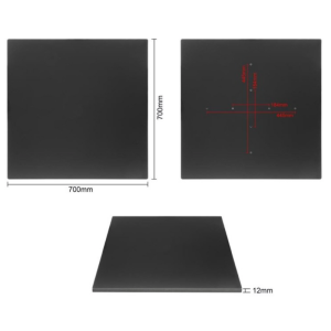 Kvadratinis juodas matinio paviršiaus stalas - 700 mm