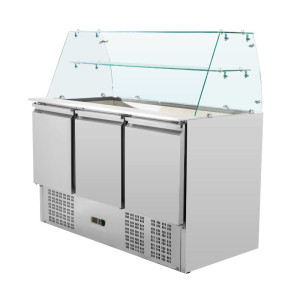 Saladette Šaldytuvas 3 Durys - 368 L - Dynasteel