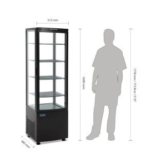 Vitrina šaldytuvas - Lenktos durys - Juoda serija C 235 L