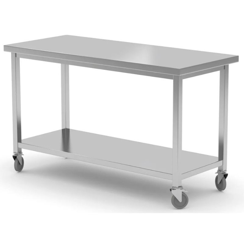 Mobilus stalas su lentyna - 1200x600 mm - HENDI
