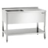 Sink 1 Basin with Backsplash and Lower Shelf - L 1200 x D 700 mm - Bartscher