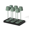 Kelly Olive LED Touch Table Lamp with Charging Tray - Set of 6 - Lumisky
