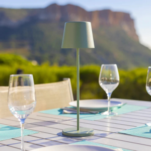 Lampe de Table Touch LED Kelly Olive avec Plateau de Chargement - Lot de 6 - Lumisky