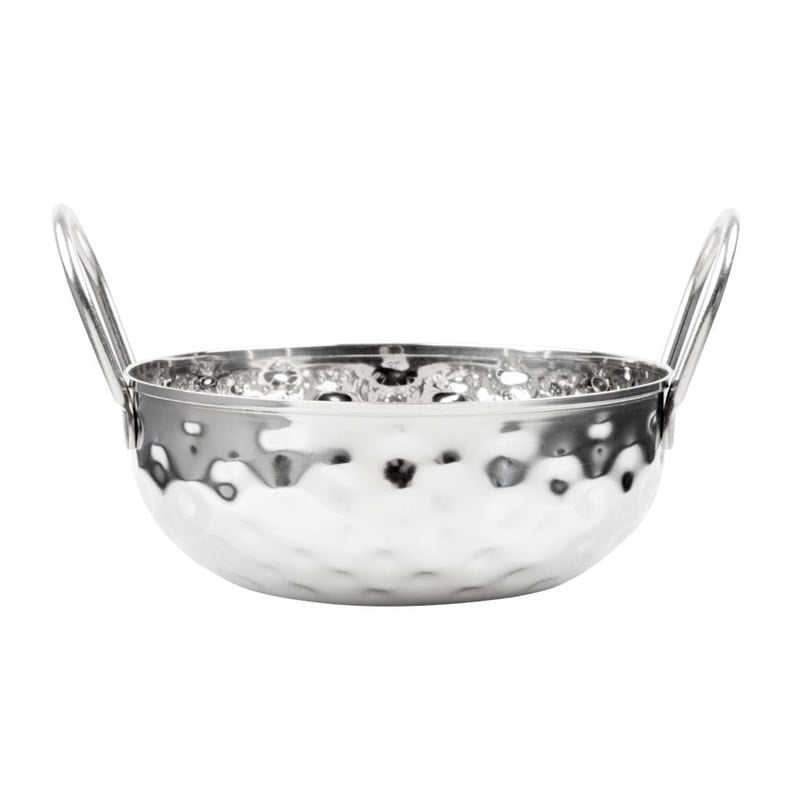 Hammered Stainless Steel Kadai Dish Table Presentation 150 mm - Gastronoble