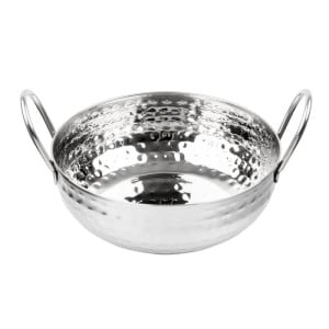 Plat Kadai Martelé en Inox Table Presentation 200 mm - Gastronoble